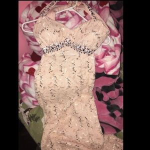 Pink bedazzled prom dress